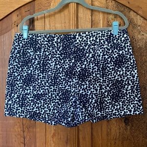 Ann Taylor LOFT Navy Blue & White Patterned Shorts